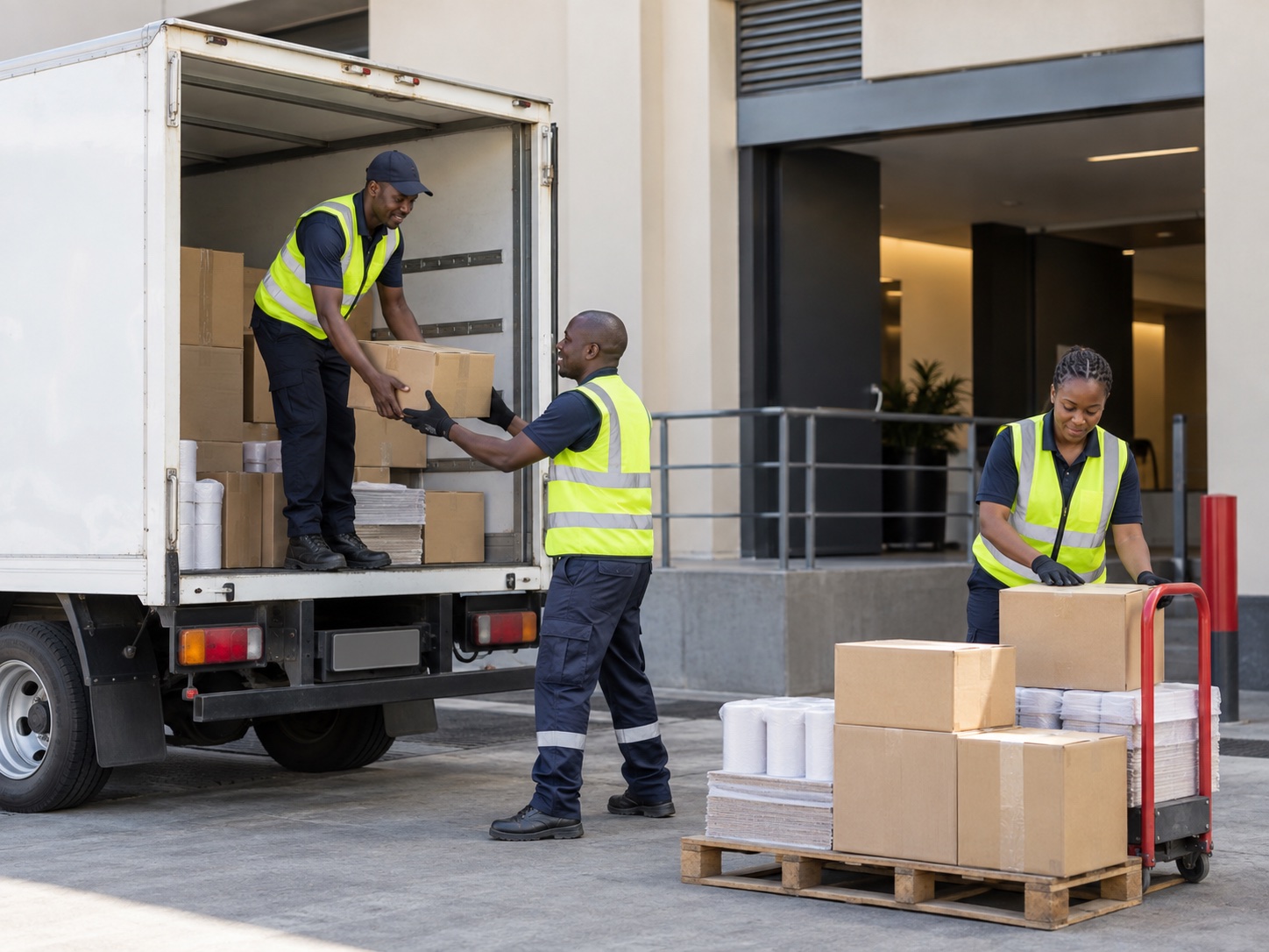 Illustrative organised supply delivery at a commercial facility