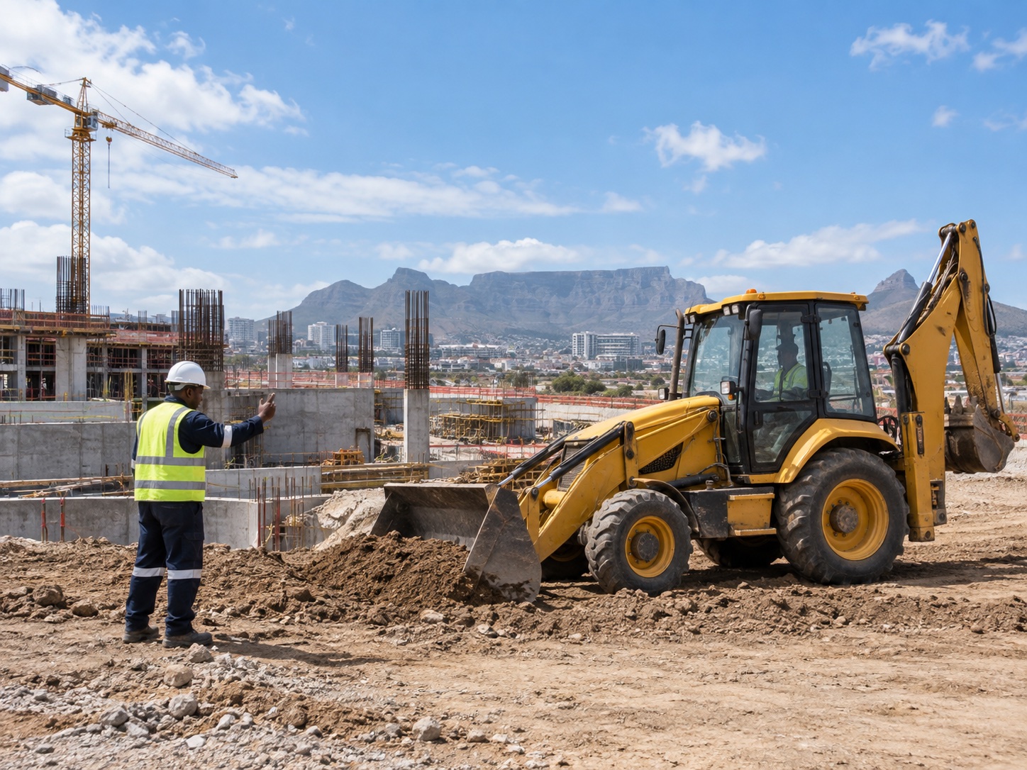 Illustrative earthmoving support at a commercial worksite